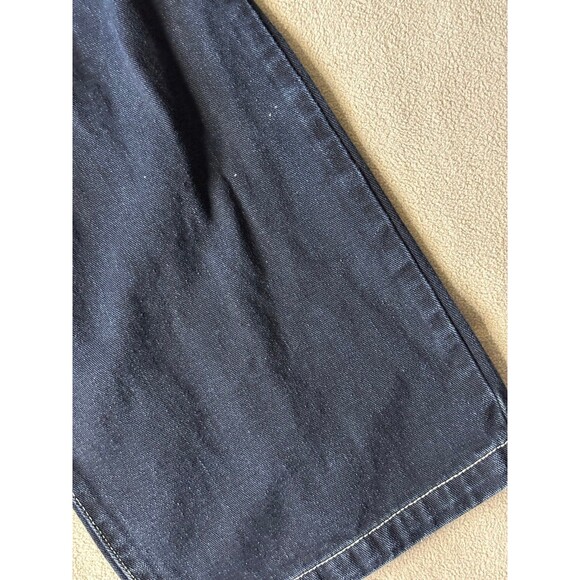 Raw Blue Denim Jeans Money Diamonds Graphic Embroidered Pockets Mens Size 42x34 - Picture 3 of 11